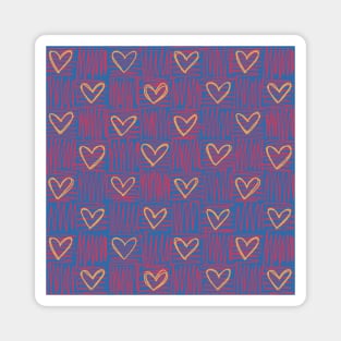 Vibrant checkered heart pattern Magnet