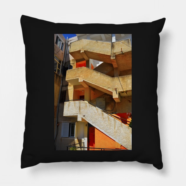 A building in Saranda, Albania Pillow by golan22may