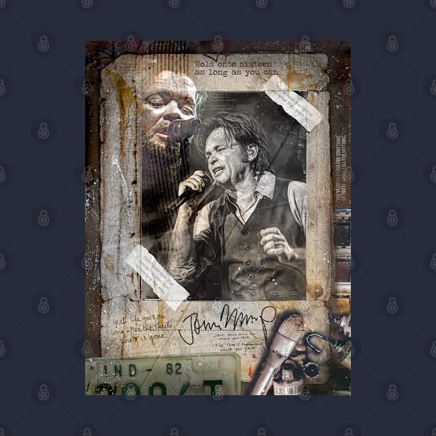 John Mellencamp Collage by IconsPopArt