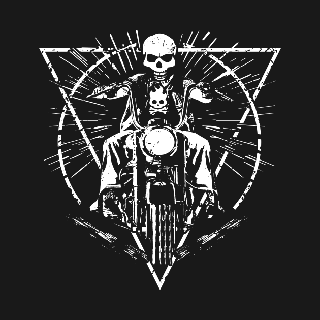 Skull Ride Vintage Motorcycle by SilverfireDesign