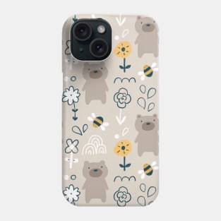 Bear and bees Phone Case