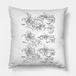 Chain Stitch for Lock Stitch Sewing Machine Vintage Patent Hand Drawing Pillow