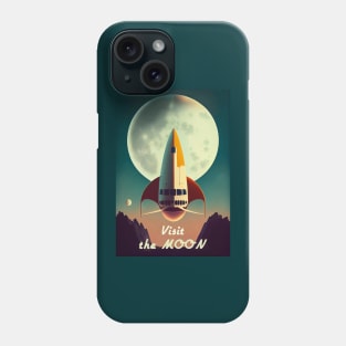 Moon Adventure Vintage Travel Poster Phone Case