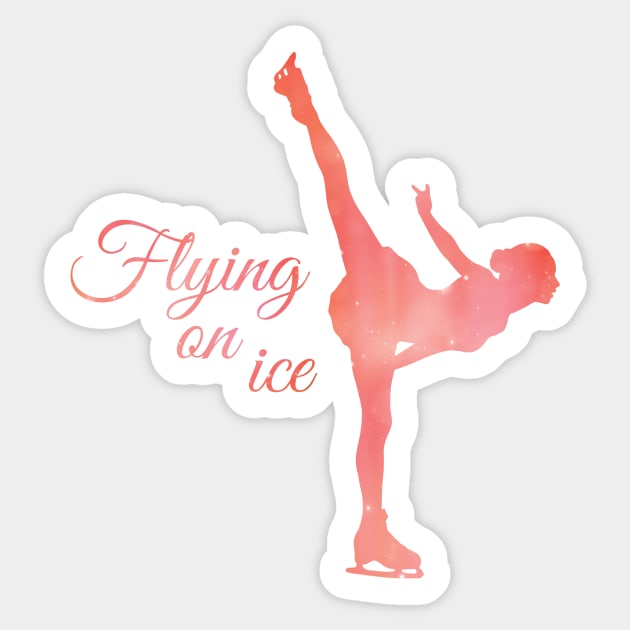 Figure skating - Ice skating girl - pink arabesque pose - ice skater - Ice  Skating - Sticker