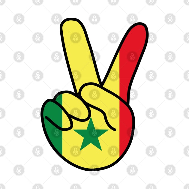 Senegal Flag V Sign by DiegoCarvalho