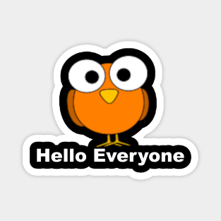 Funny looking orange cartoon bird with big eyes. Magnet