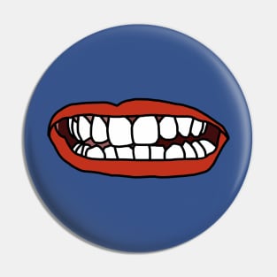 Natural Teeth Red Lips Mouth Pin