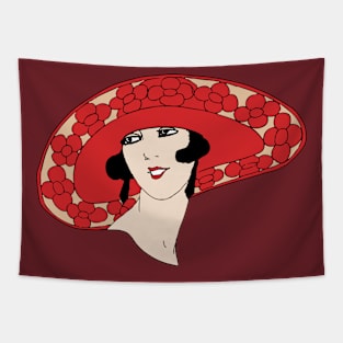 woman in hat retro Tapestry