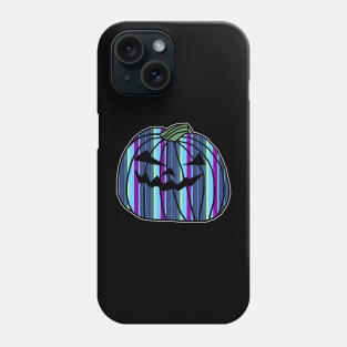 Mostly Blue Stripes Halloween Horror Pumpkin Phone Case