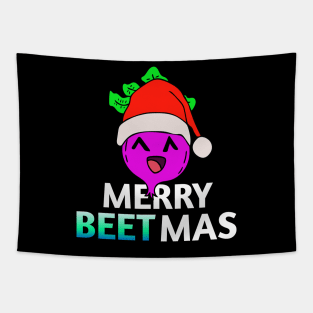 Merry Beetmas - Kawaii Beets - Cute Veggies - Graphic Vector Clipart Tapestry