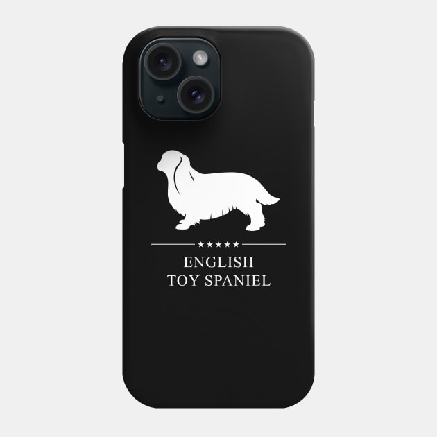 English Toy Spaniel Dog White Silhouette Phone Case by millersye