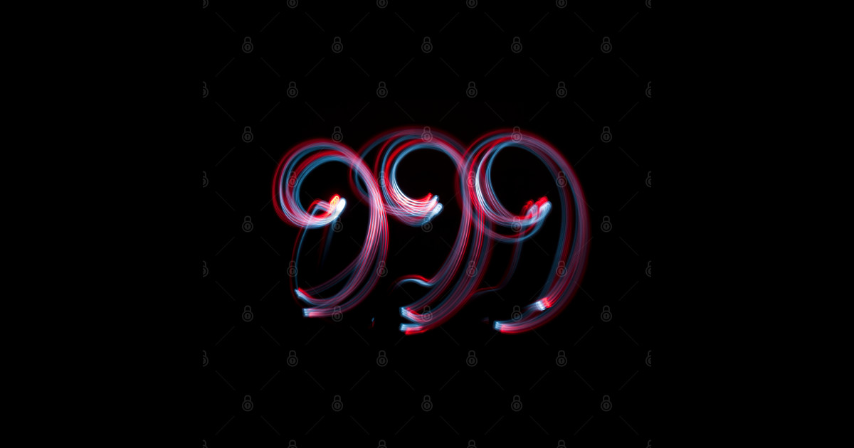 Emergency number 999 written with cycle lights - 999 - Sticker | TeePublic