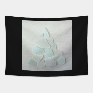 Sea Glass Sea Foam Christmas Tree Tapestry