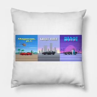 Pixel art - Magnum - Knight Rider - Miami vice Pillow