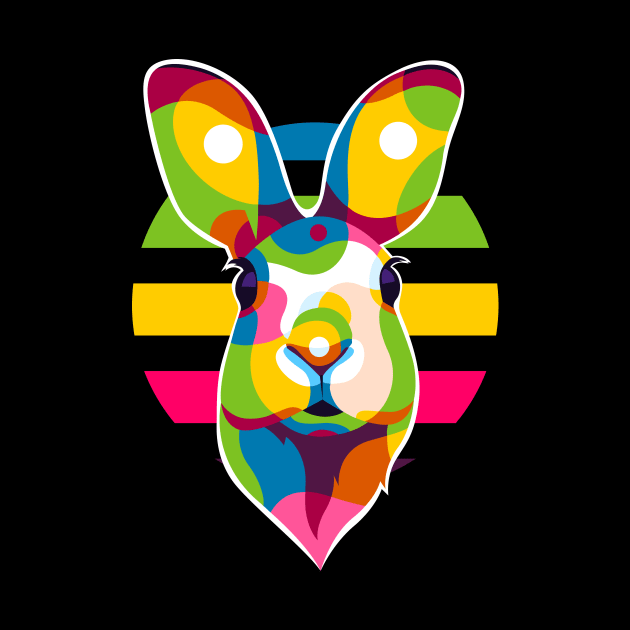 Colorful Bunny Head by wpaprint