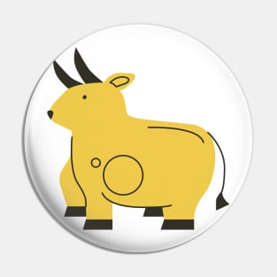 Bull Illustration Pin