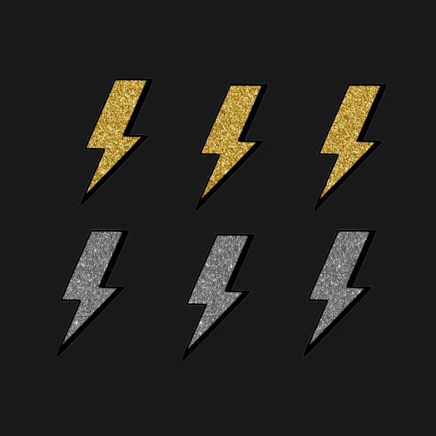 Glitter Lightning Bolts Sticker Pack by lolsammy910