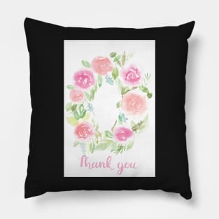 Thank You Watercolor Card Pillow