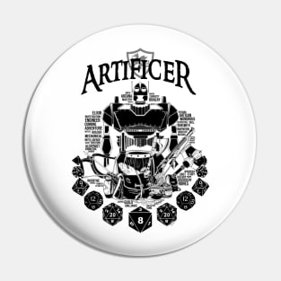 RPG Class Series: Artificer - Black Text Pin