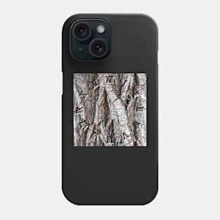 Tree bark background clock Phone Case