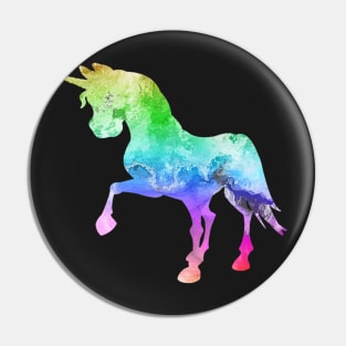 Colourful rainbow unicorn Pin