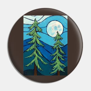 Evergreen Moon Pin