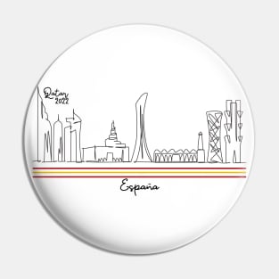 Doha Skyline - in one line - Qatar 2022 - España Pin