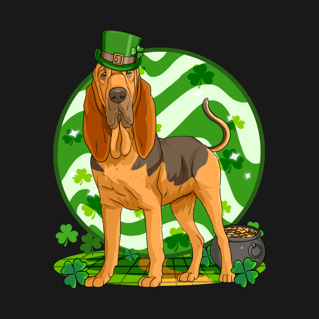 Bloodhound Dog St Patricks Day Leprechaun by Noseking