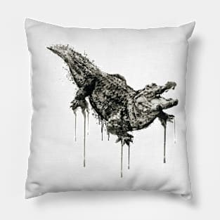 Alligator Black and White Pillow