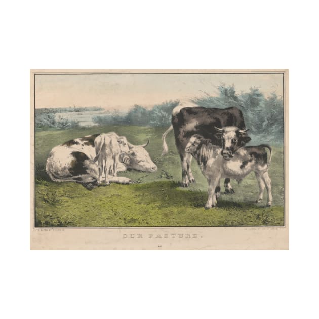 Vintage Cattle Farm Illustration (1856) by Bravuramedia