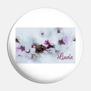 Cherry Blossom Designer Artwork Name Linda Pin