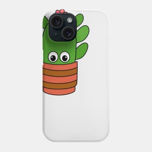 Cute Cactus Design #324: Cactus With Cute Flower In Pot Phone Case