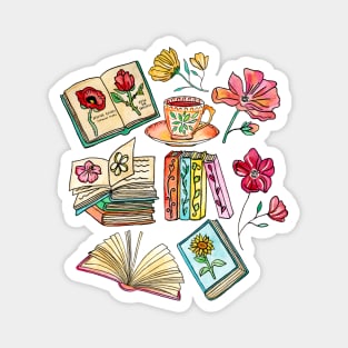 Blooms and Books Magnet