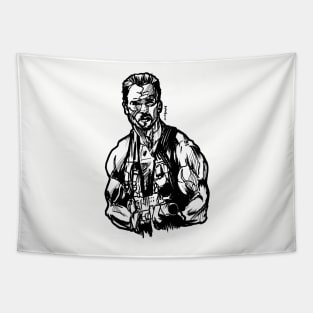 Arnie Commando Chopper Predator Terminator! Tapestry