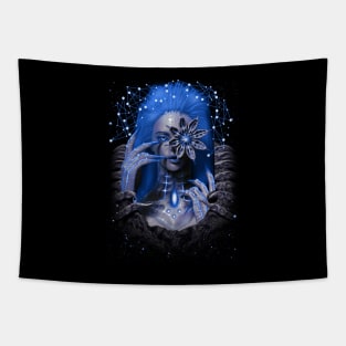 The Alien Flower (blue) Tapestry