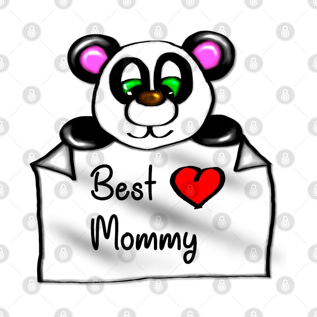 Cute Panda Bear - best mommy with heart by emyzingdesignz