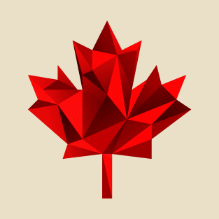 Low Poly Maple Leaf - Canada Flag T-Shirt