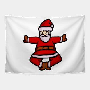 Santa Claus Doing Yoga Tapestry