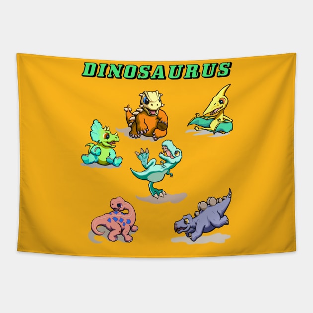 dinosaurus friends Tapestry by creativeminds
