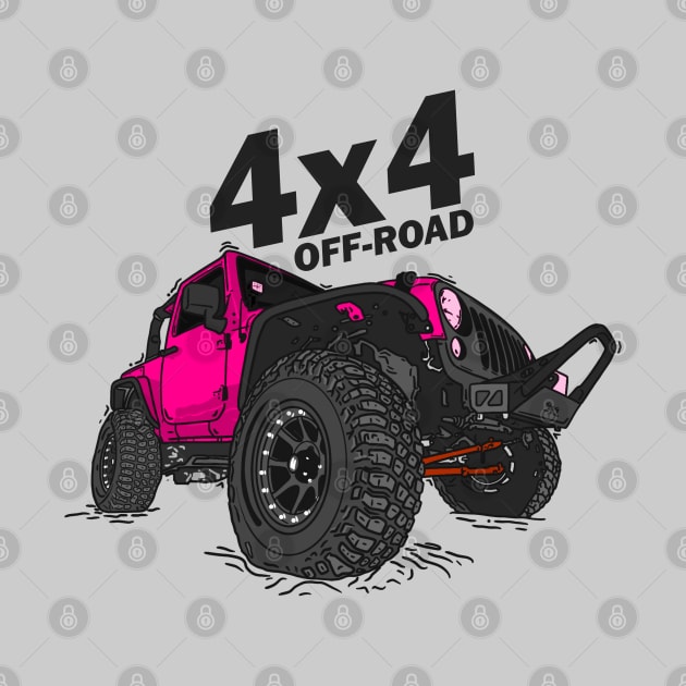 4x4 Off Road Jeep Pink by 4x4 Sketch