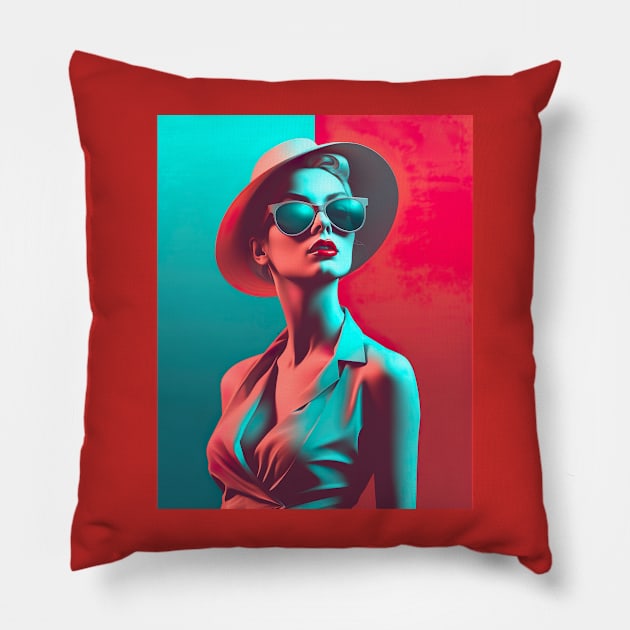 Minimalistic art of Fashion Girl, spas, casinos and salon bars Pillow by UmagineArts