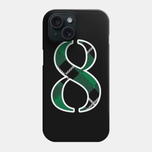 8 Sports Jersey Number Green Black Flannel Phone Case