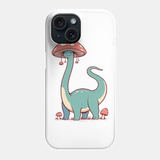 Kawaii simple Mushroom Hat Dinosaur Brontosaurus Phone Case