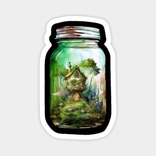 Fairy Forest House Jar Magnet