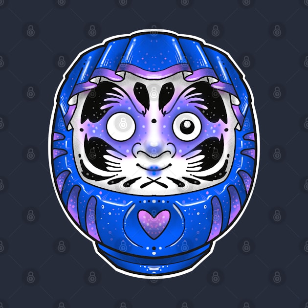 blue daruma doll by weilertsen