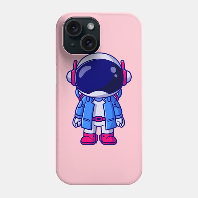 Cute Astronaut Wearing Suit Cartoon Phone Case by Catalyst Labs