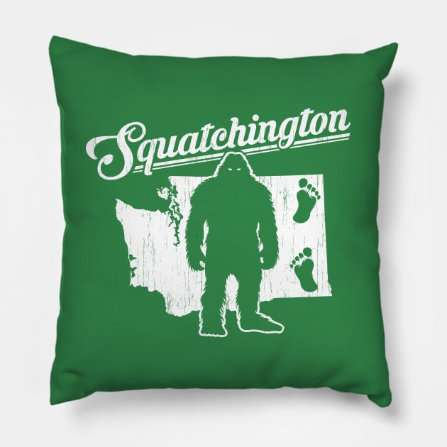 Squatchington (white print) Pillow by dustbrain