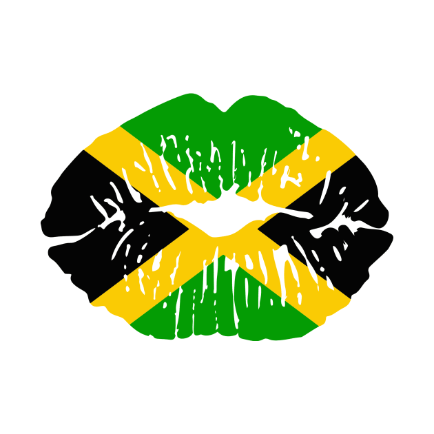 Womens Jamaica Lips Kiss Jamaican Flag Pride by sevalyilmazardal