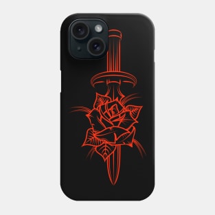 Tattoo dagger rose Phone Case