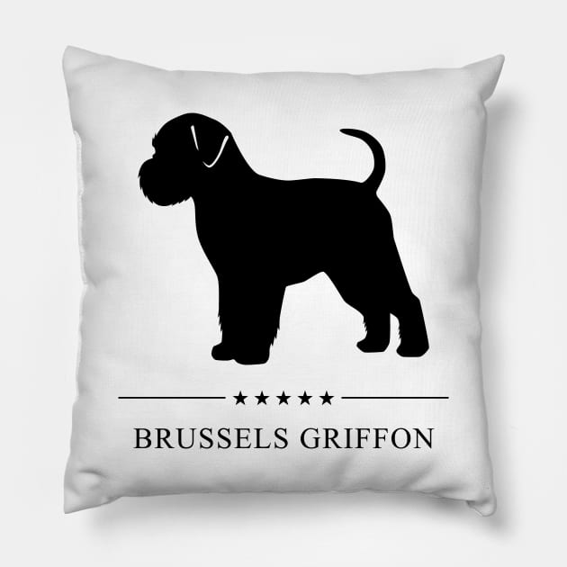 Brussels Griffon Black Silhouette Pillow by millersye